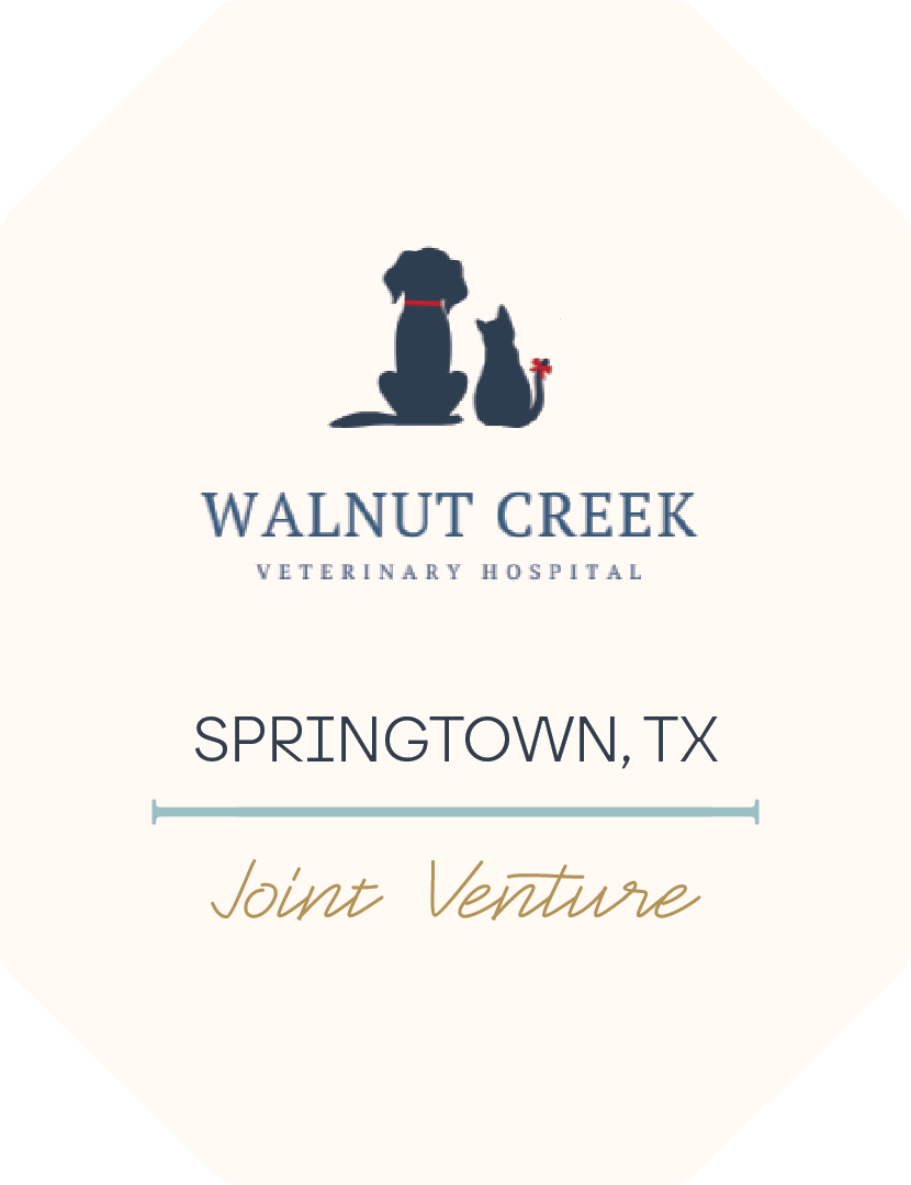 Transaction tombstone for Walnut Creek Vet Hospital, Springtown, TX — Dr. Brian Barone
